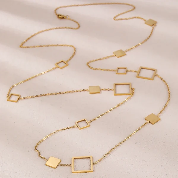 accessoire de mode en acier inoxydable avec formes géométriques