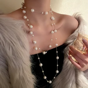 collier de perles longues et douces