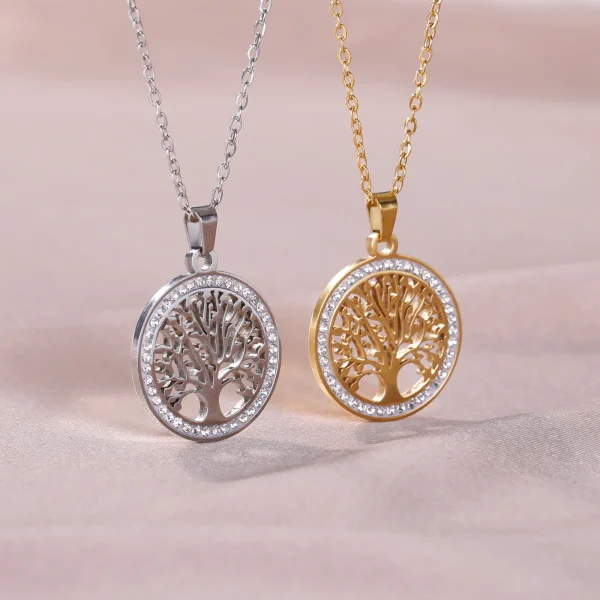 collier arbre de vie avec strass