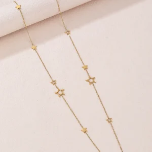 collier long en acier inoxydable Star