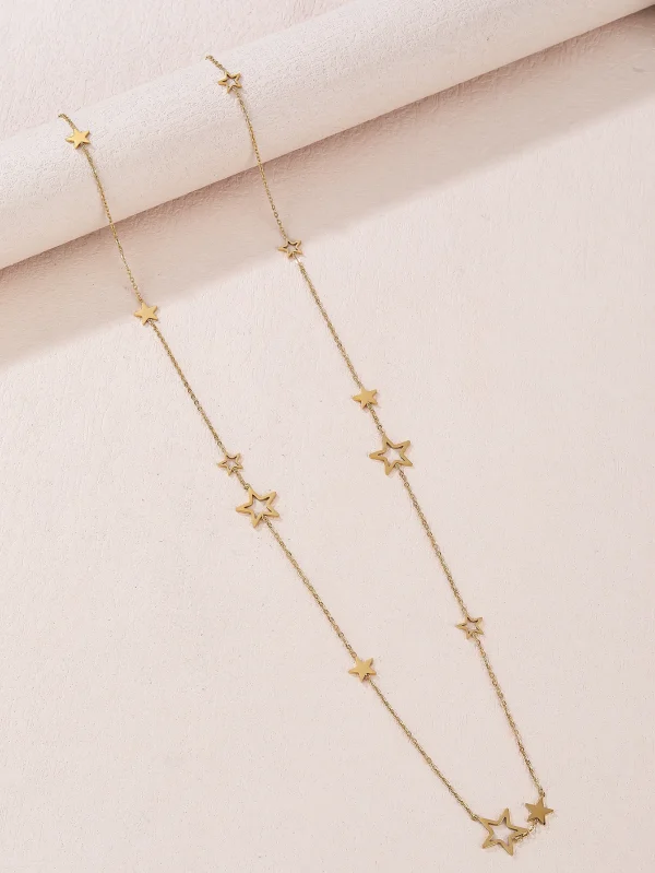 collier long en acier inoxydable Star