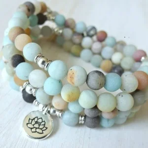 collier amazonite mala 108 perles