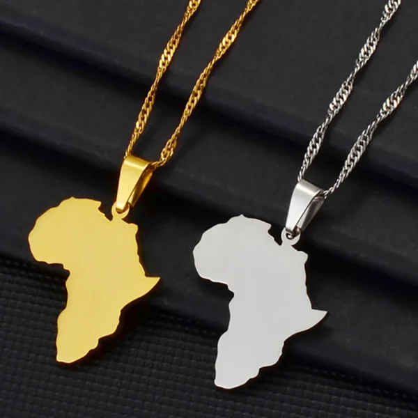collier avec pendentif carte de l'Afrique