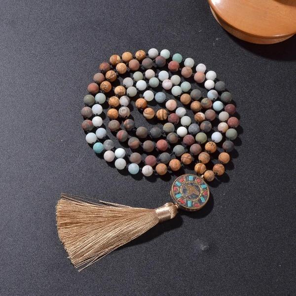 collier mala 108 perles en pierre naturelle