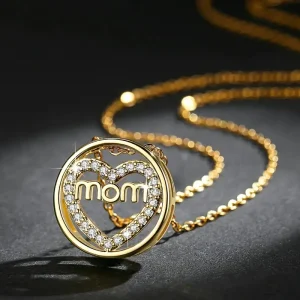 collier pour maman pendentif rond avec zircone
