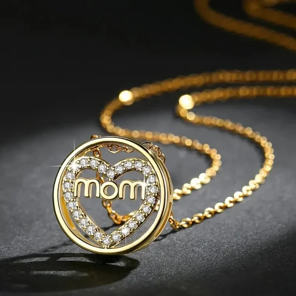 collier pour maman pendentif rond avec zircone