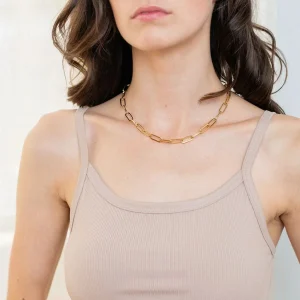 collier à maillons épais style trombone unisexe