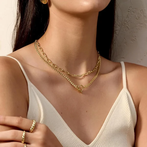 collier à maillons cubains avec fermoir