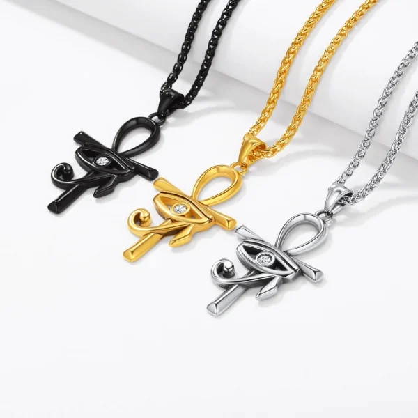 collier croix Oeil d'Horus unisexe