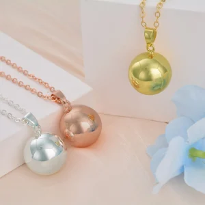 collier pendentif bola ronde de grossesse avec chaine