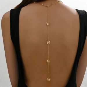 collier ras de cou à chaîne papillon