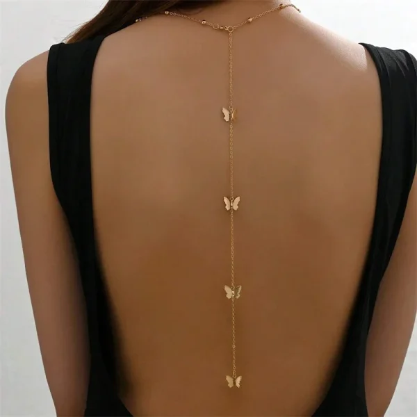 collier ras de cou à chaîne papillon