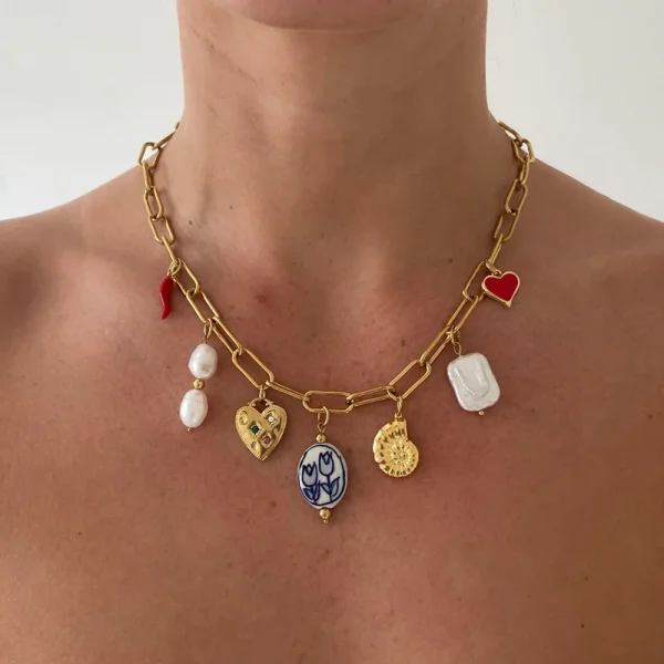 collier ras du cou pendentif trombone