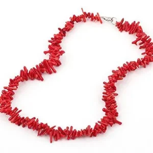 collier en corail rouge avec fermoir mousqueton
