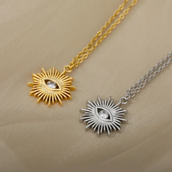 collier mauvais œil pendentif vintage