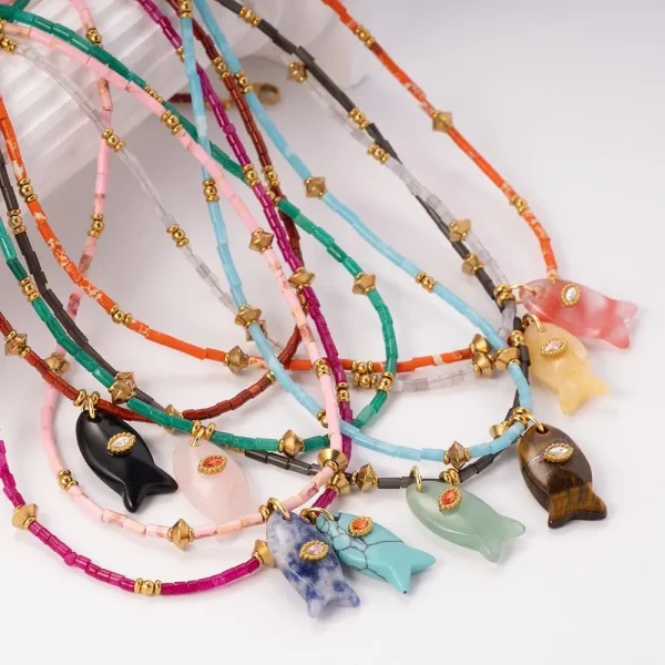 collier mini poisson bohème