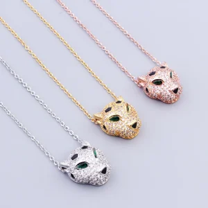 collier panthères avec zircons cubiques