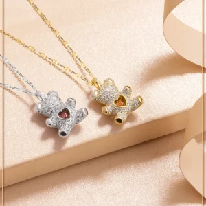 collier ours et cœur