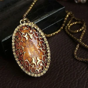collier long perle d'ambre