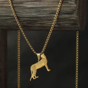 collier avec pendentif guépard