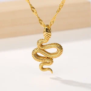 collier ras du cou gothique avec pendentif serpent