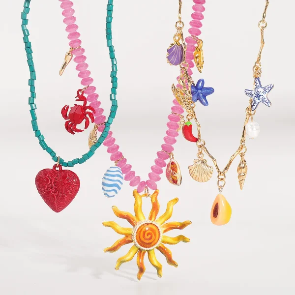 collier bohème à breloques en perles