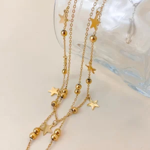 collier pendentif étoile multicouche