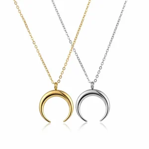 collier avec pendentif en forme de croissant de lune