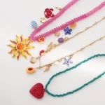 collier boho chic à perles