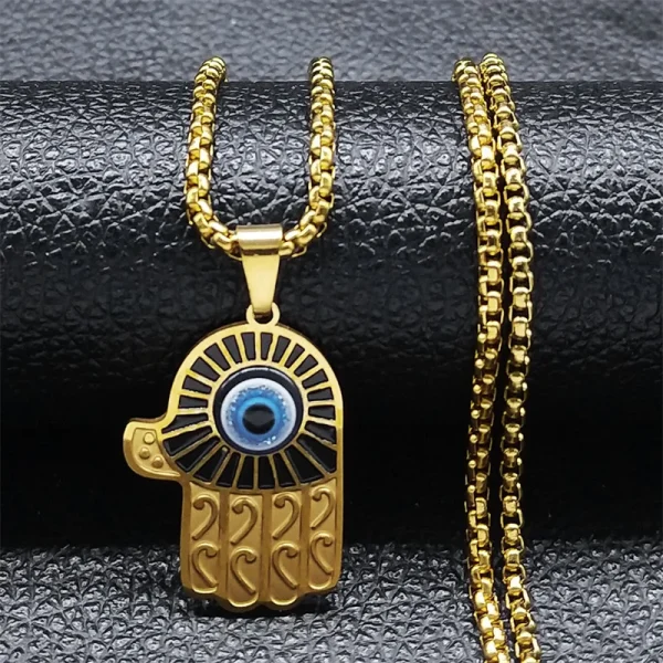 collier pendentif main de Fatima et oeil