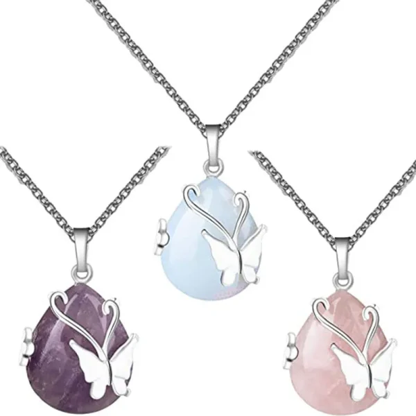 collier pendentif papillon vintage