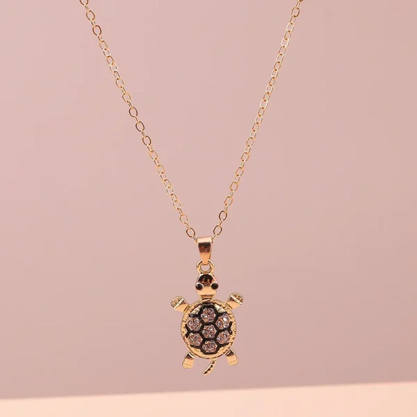 collier tortue en cristal de dessin animé