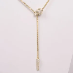 collier léopard en zircone cubique
