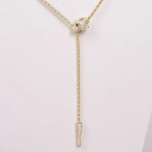 collier léopard en zircone cubique