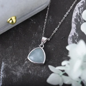 collier pendentif en aigue-marine